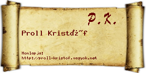 Proll Kristóf névjegykártya